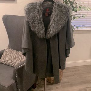 Adrienne Landau Faux Fur Pancho Vintage